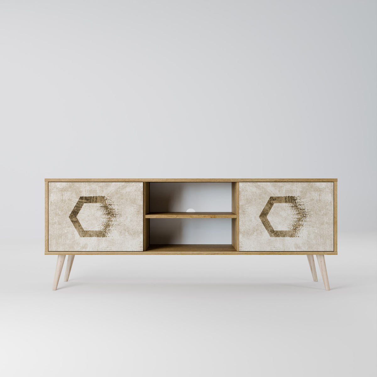 HEXAGONAL SHAPES 2-Door TV Cabinet