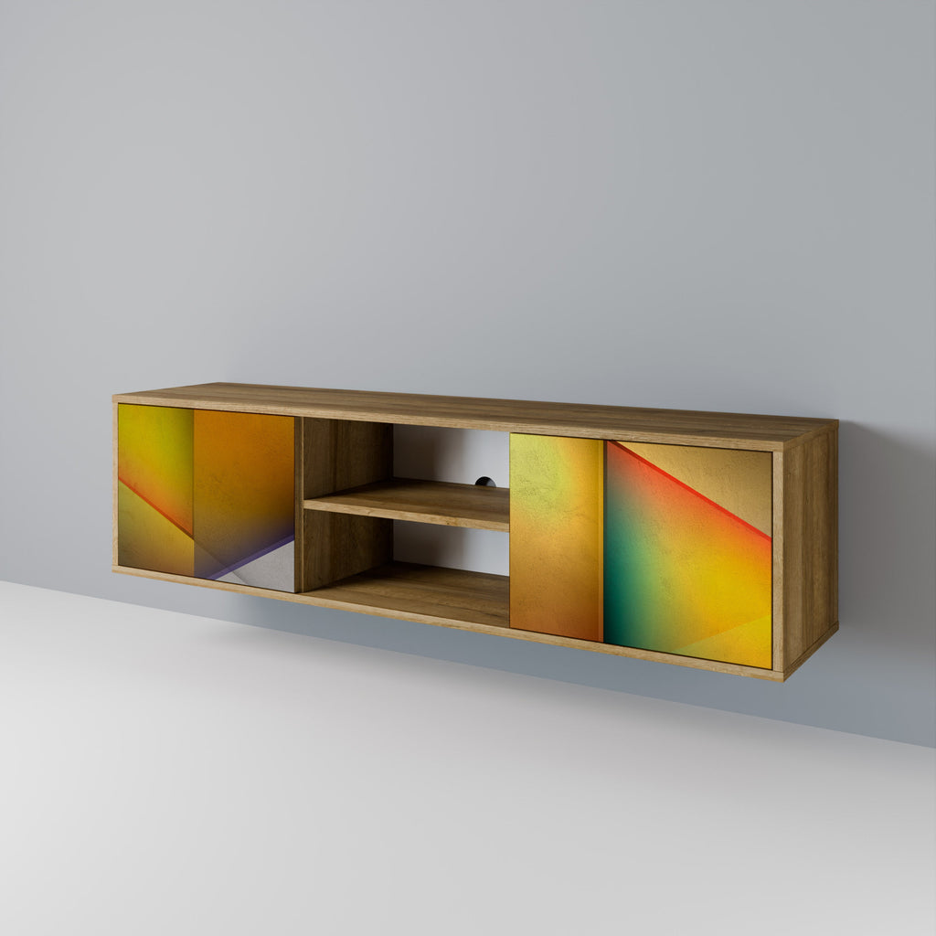 Meuble TV 2 portes PIERCING SHARPNESS effet chêne