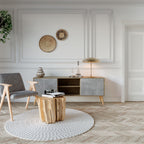 CONCRETE ZIG ZAG 2-Door TV Cabinet