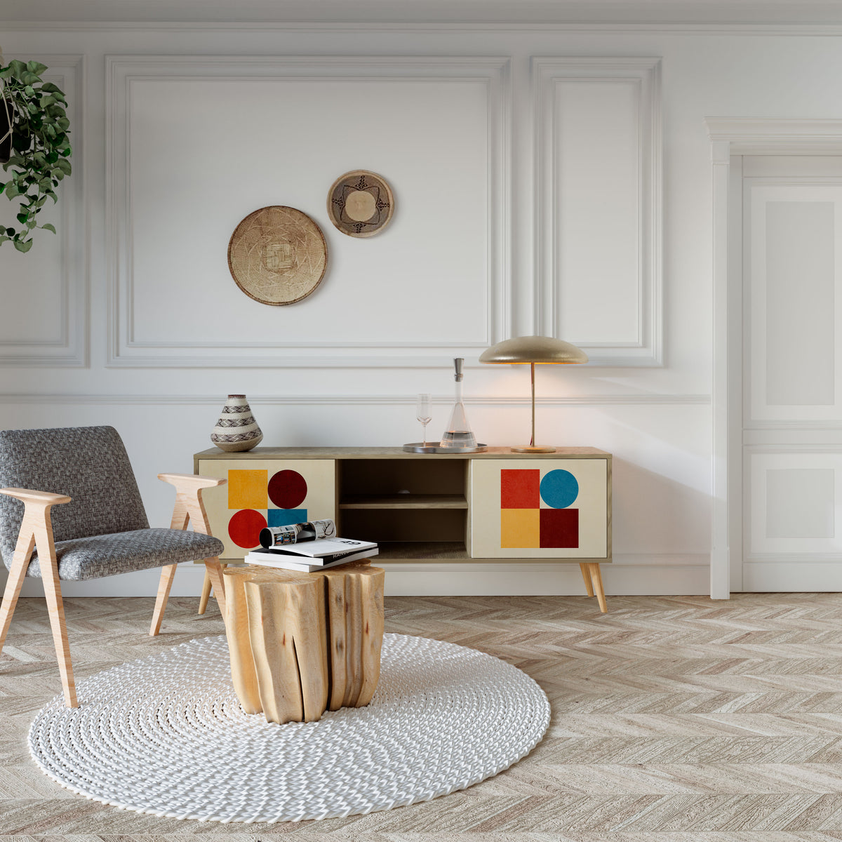 GEOMETRIC PUZZLE 2-Door TV Cabinet