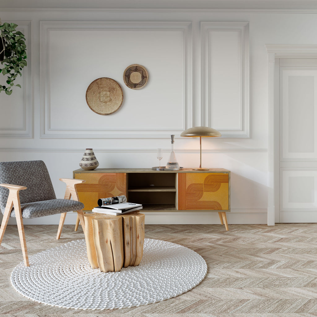 Meuble TV 2 portes effet chêne STRENGTHENING RELATION