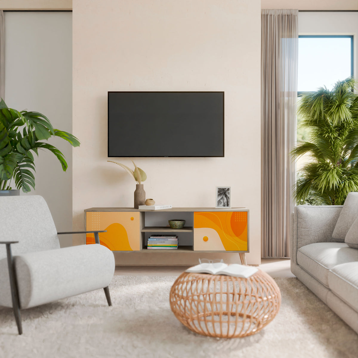 ORANGE ARRANGEMENT 2-Door TV Cabinet