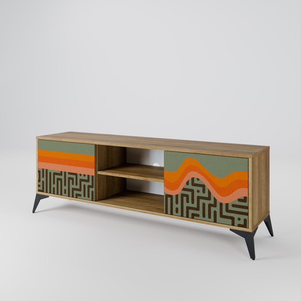 Meuble TV 2 portes SIMPLE SOLUTIONS effet chêne