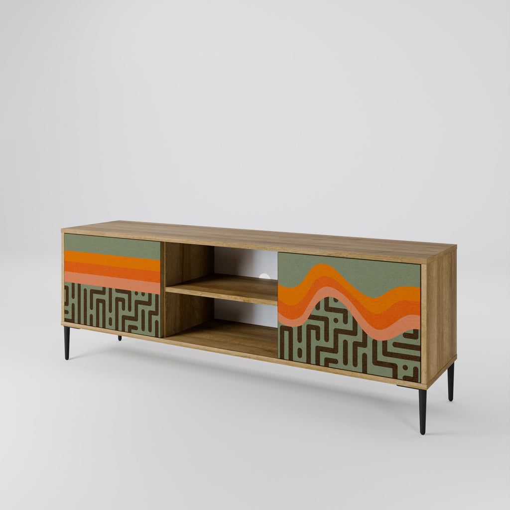 Meuble TV 2 portes SIMPLE SOLUTIONS effet chêne