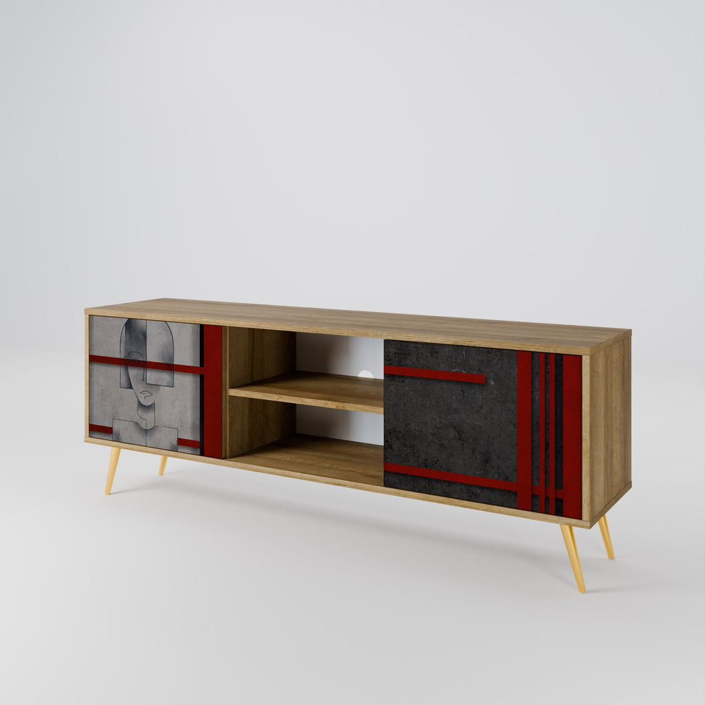 Meuble TV 2 portes GRAY FIGURES effet chêne