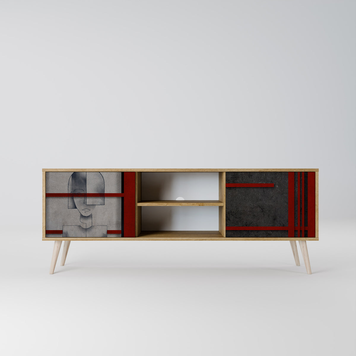 GRAY FIGURES 2-Door TV Cabinet