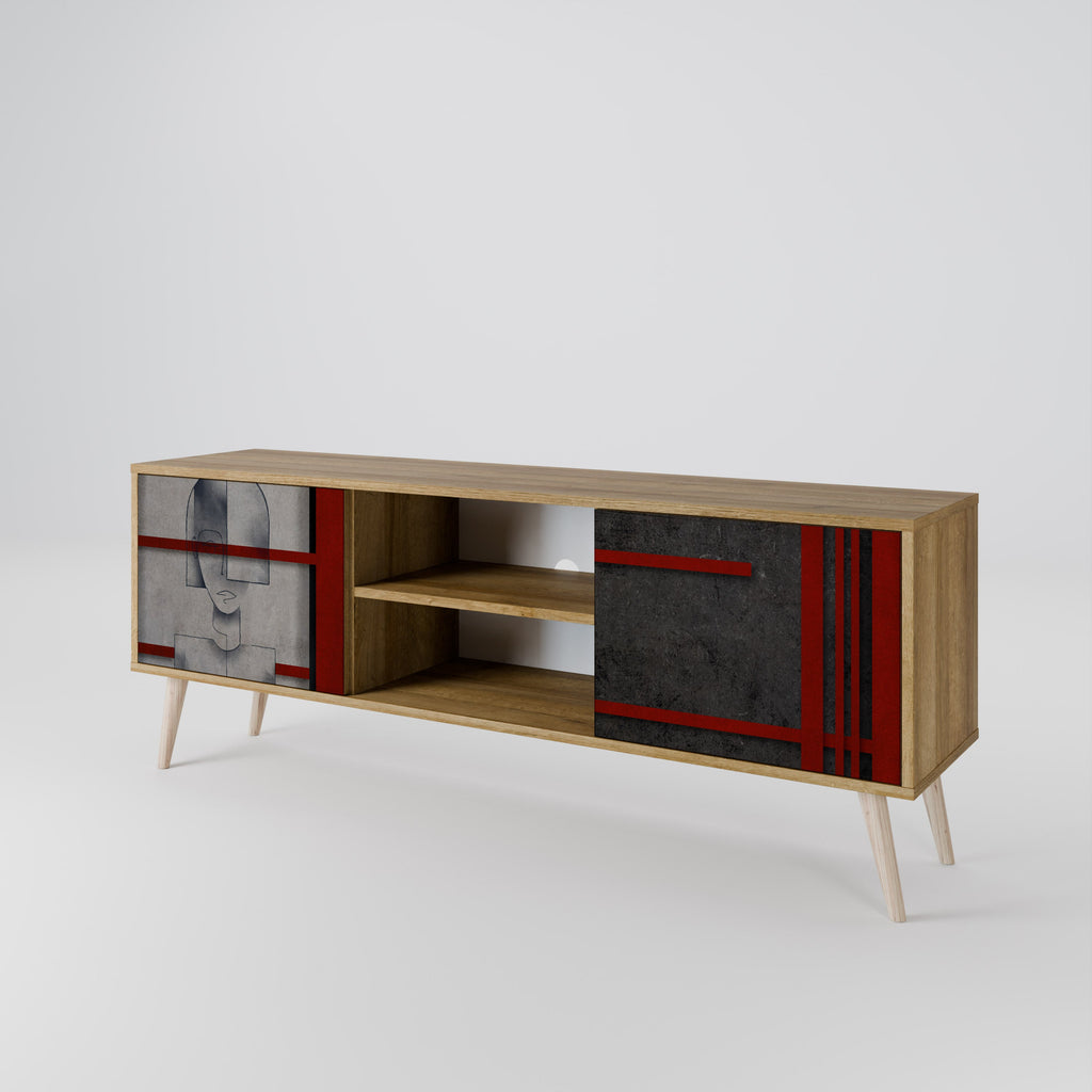 Meuble TV 2 portes GRAY FIGURES effet chêne