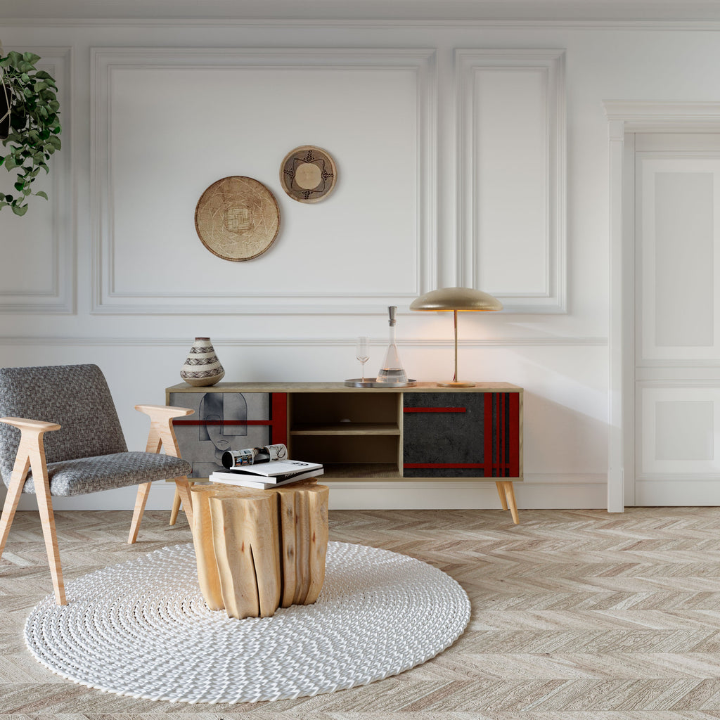 Meuble TV 2 portes GRAY FIGURES effet chêne