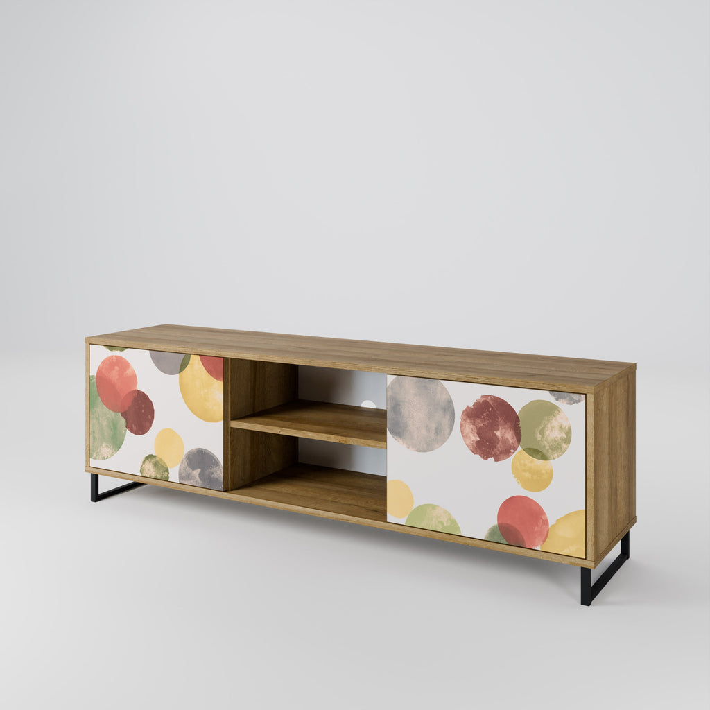 Meuble TV 2 portes FLEETING HAPPINESS effet chêne