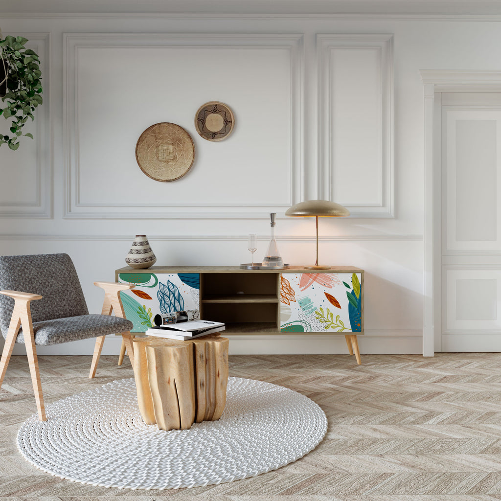 BOTANICAL HURRICANE 2-Door TV Stand in Oak Effect