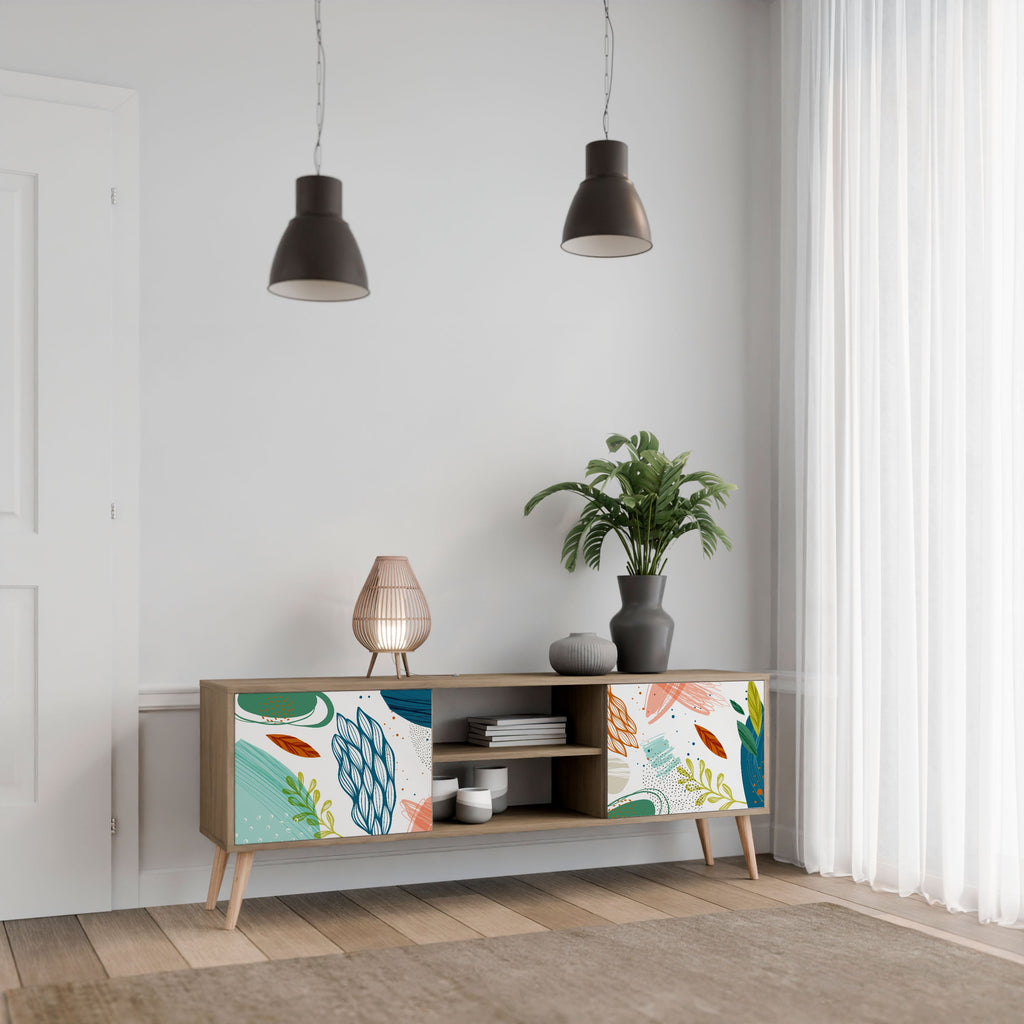 BOTANICAL HURRICANE 2-Door TV Stand in Oak Effect