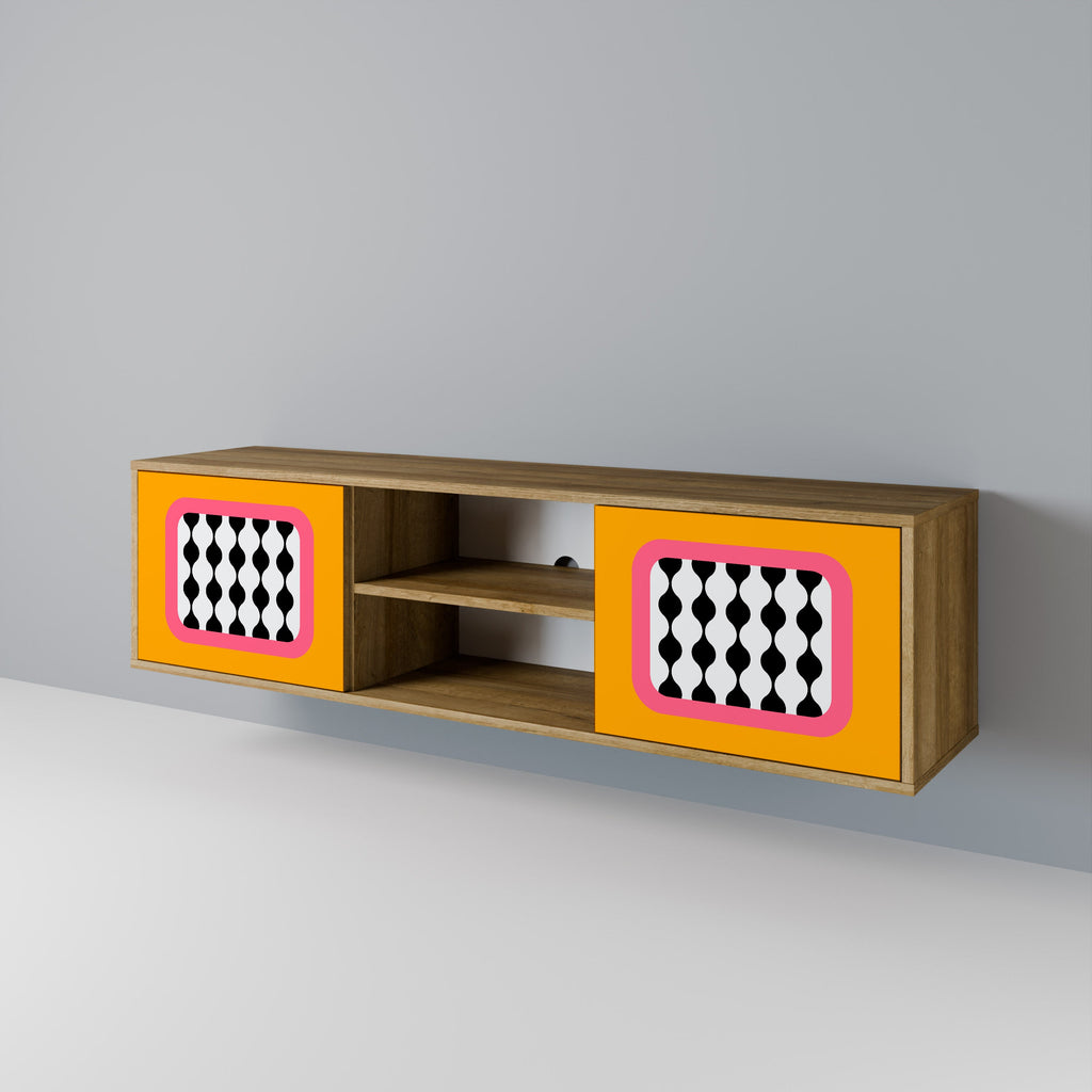 Meuble TV 2 portes TEARS IN HEAVEN effet chêne