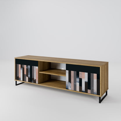 COLLAGE OF RECTANGLES 2-Door TV Cabinet