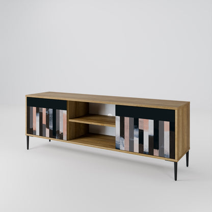 COLLAGE OF RECTANGLES 2-Door TV Cabinet