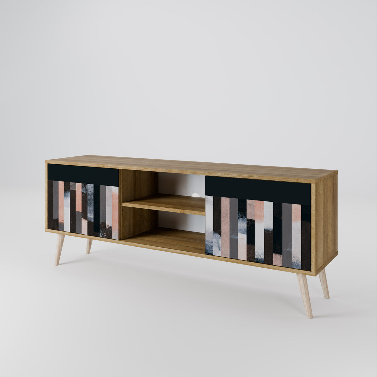 COLLAGE OF RECTANGLES 2-Door TV Cabinet