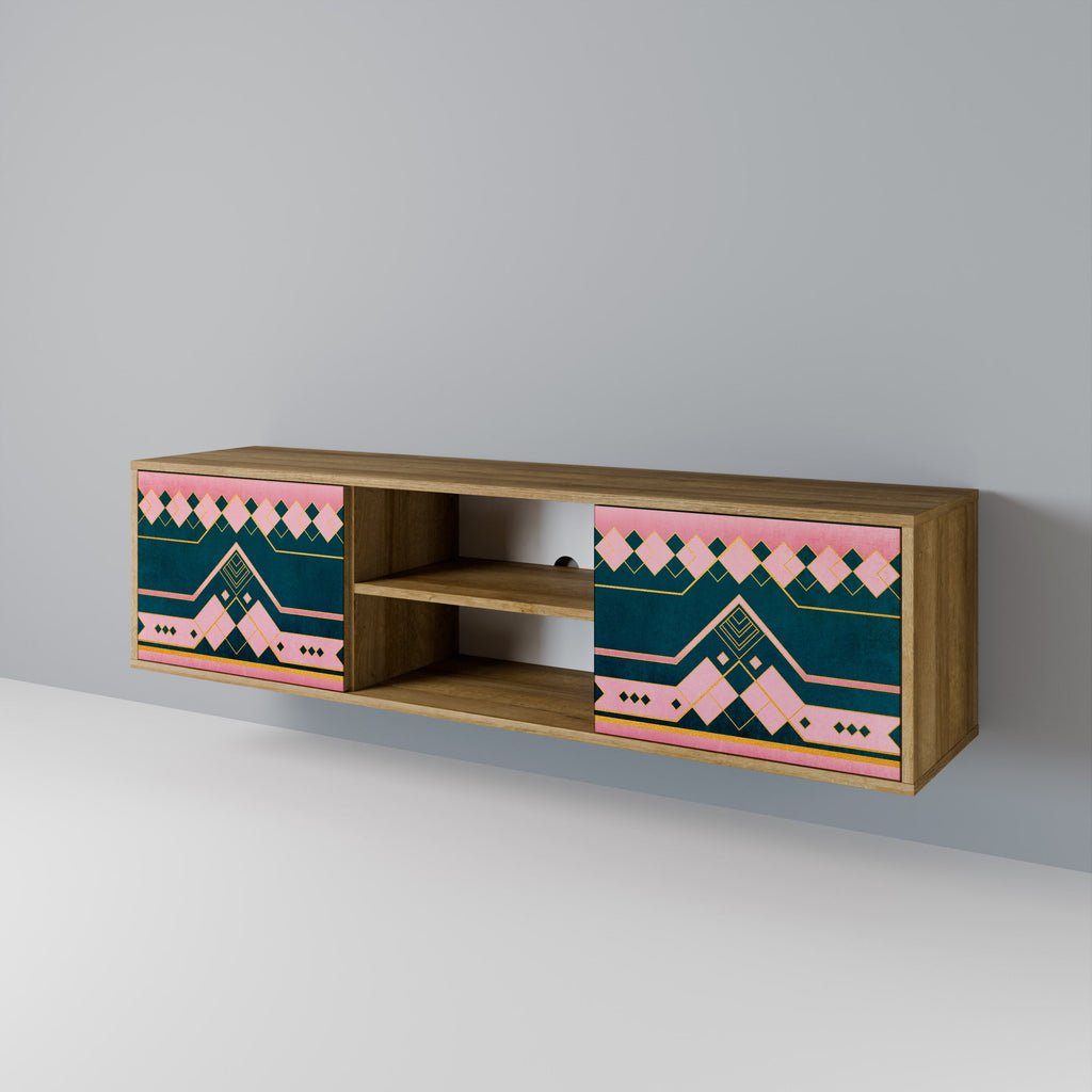 Meuble TV 2 portes ROYAL COMPOSITION effet chêne