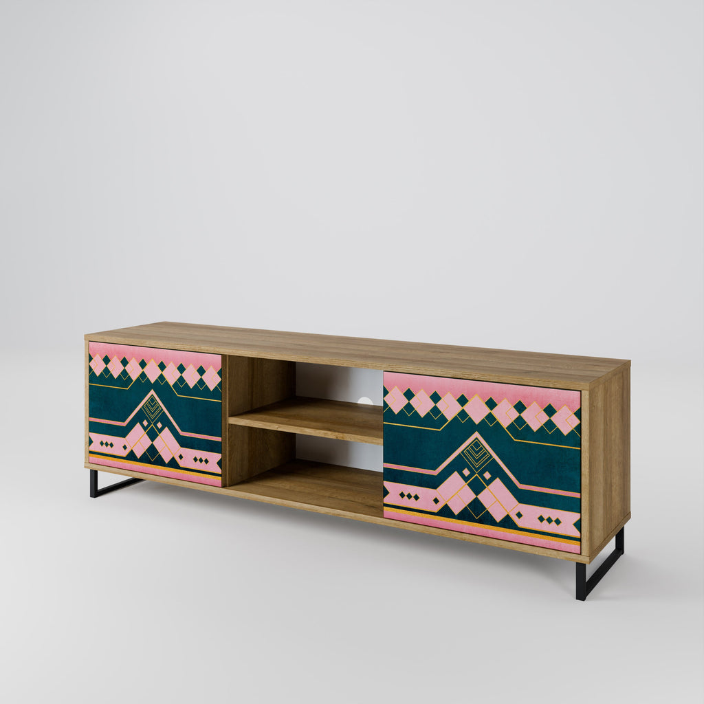 Meuble TV 2 portes ROYAL COMPOSITION effet chêne