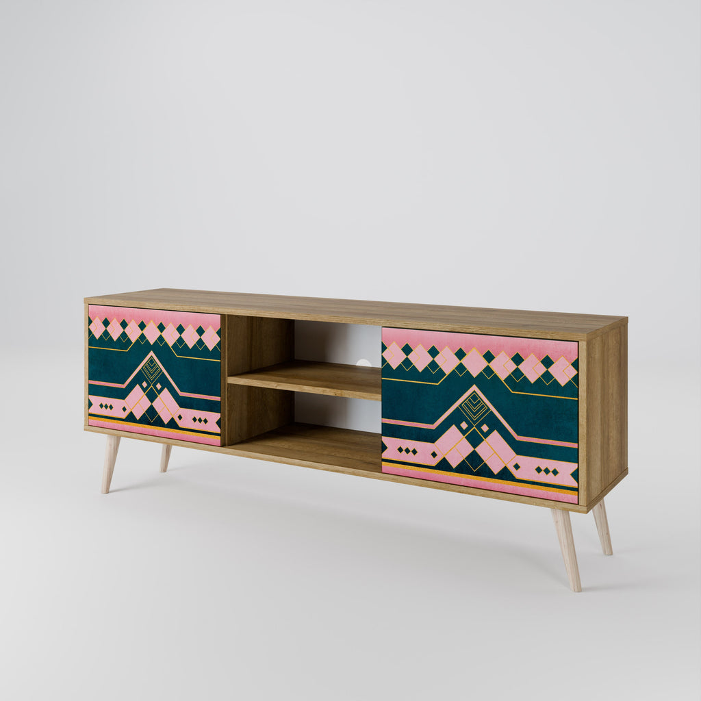 Meuble TV 2 portes ROYAL COMPOSITION effet chêne