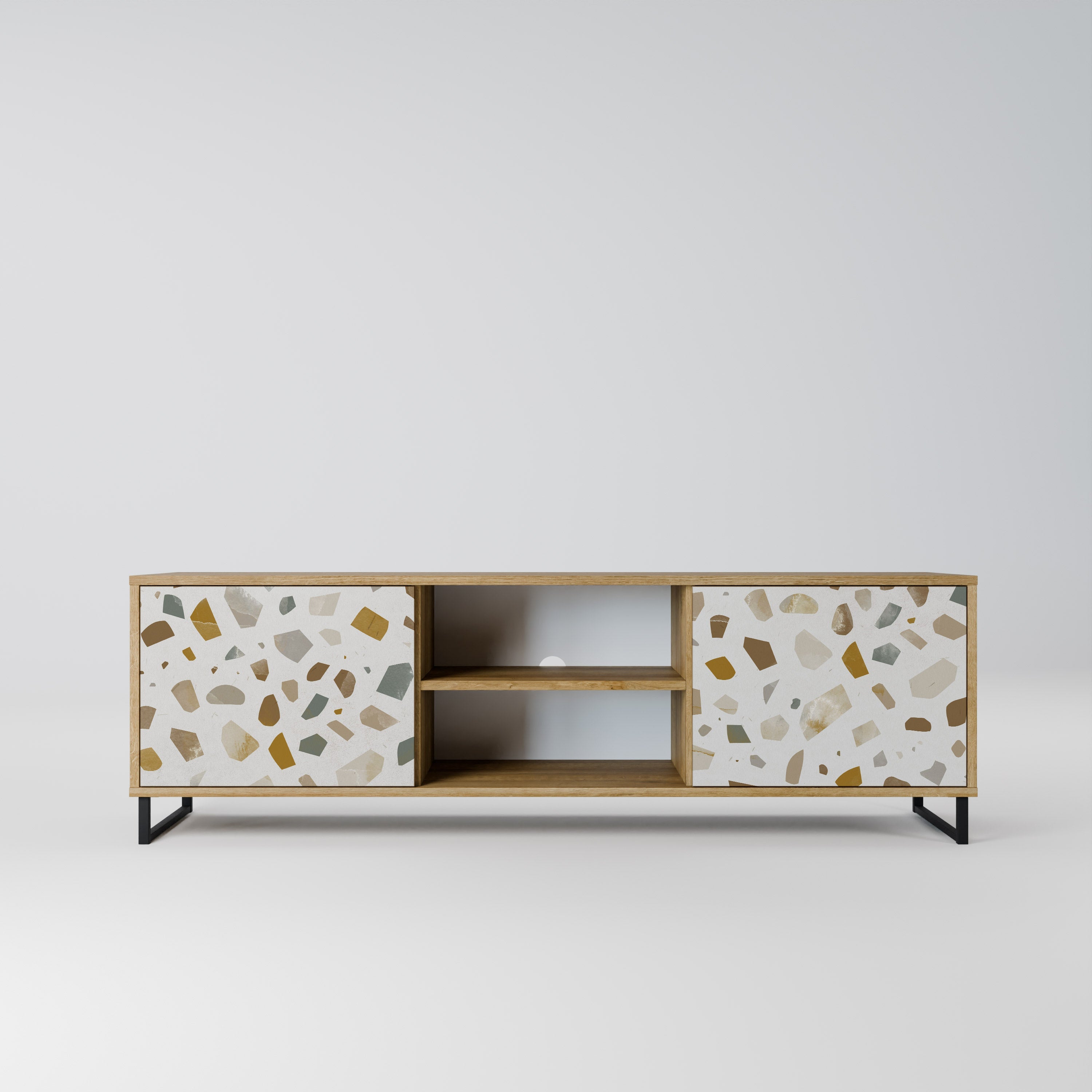 Meuble TV 2 portes PIECES OF TOMORROW effet chêne