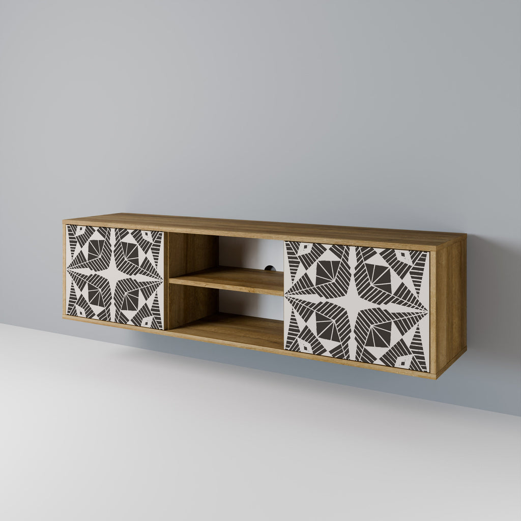 Meuble TV 2 portes MONOCHROME NEXUS effet chêne