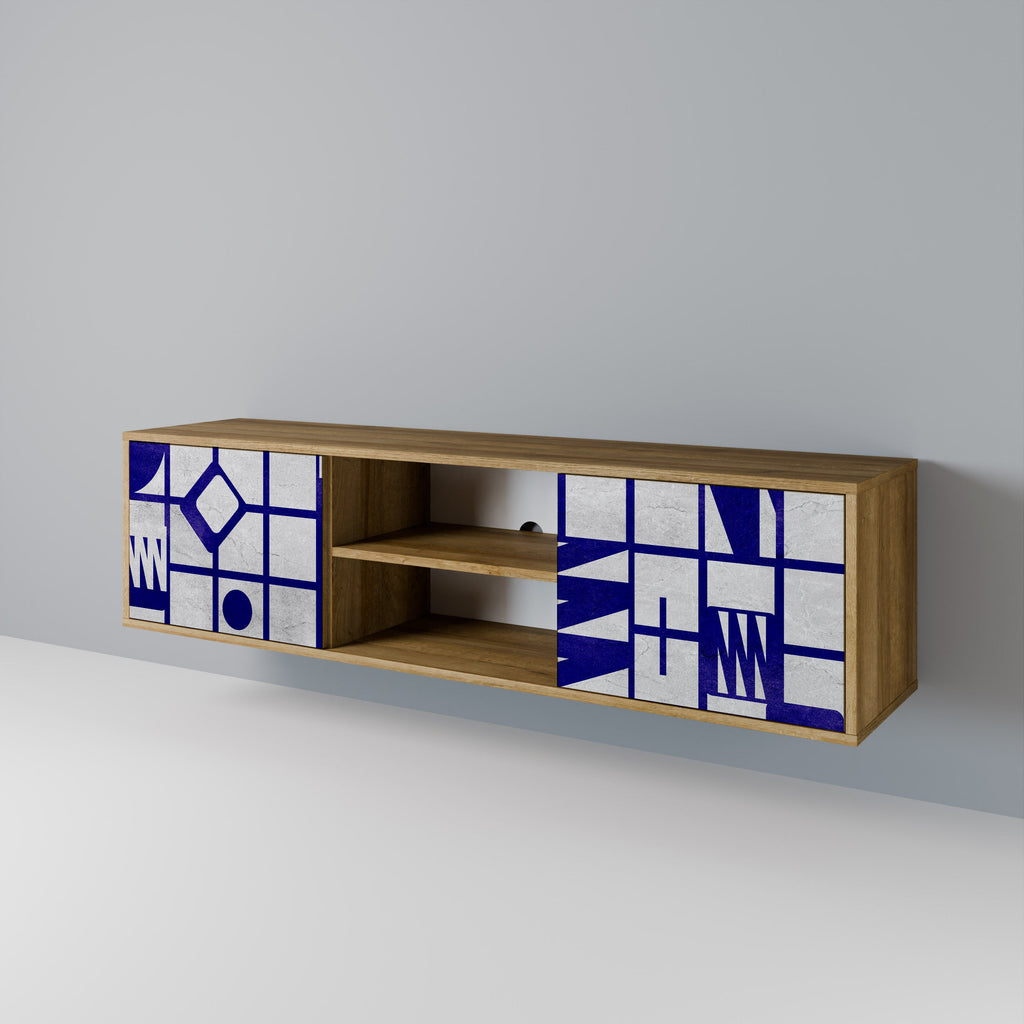 Meuble TV 2 portes effet chêne THE RIGHT PLACES