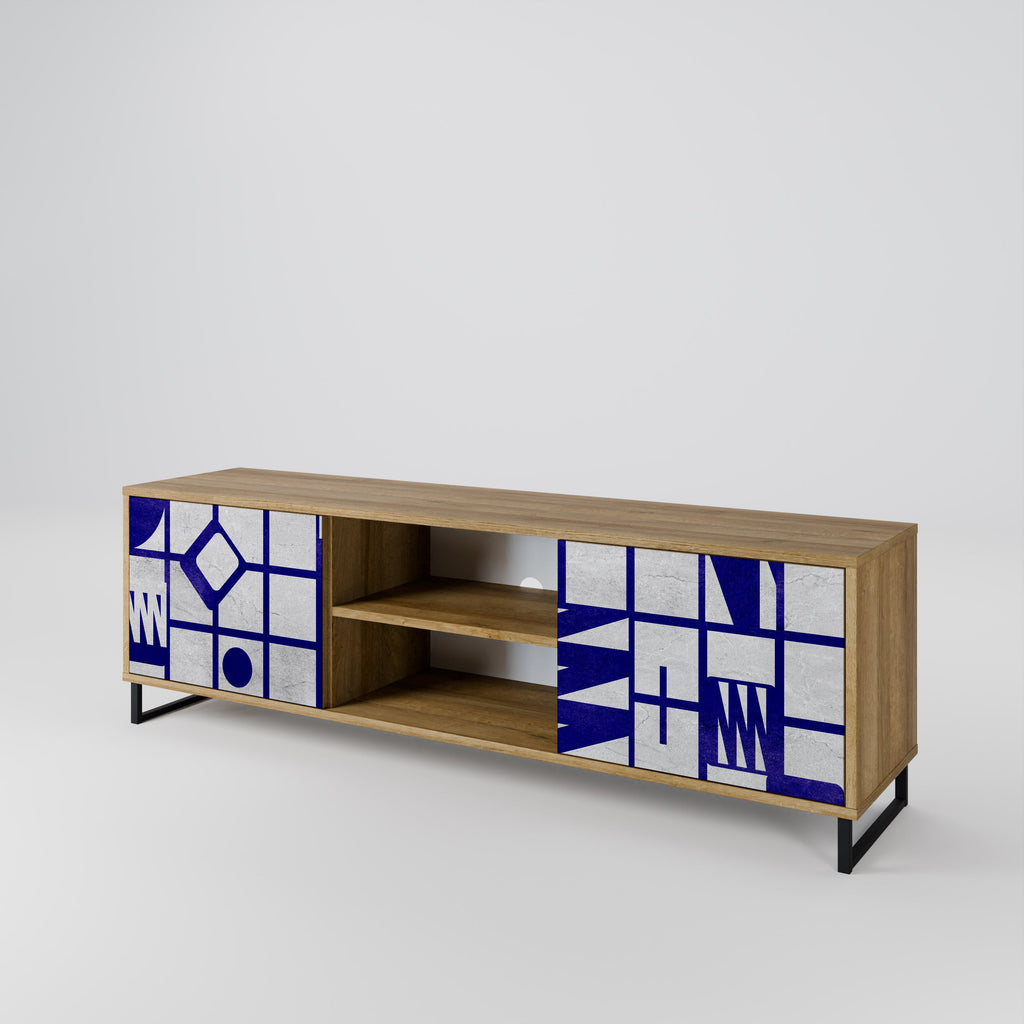 Meuble TV 2 portes effet chêne THE RIGHT PLACES