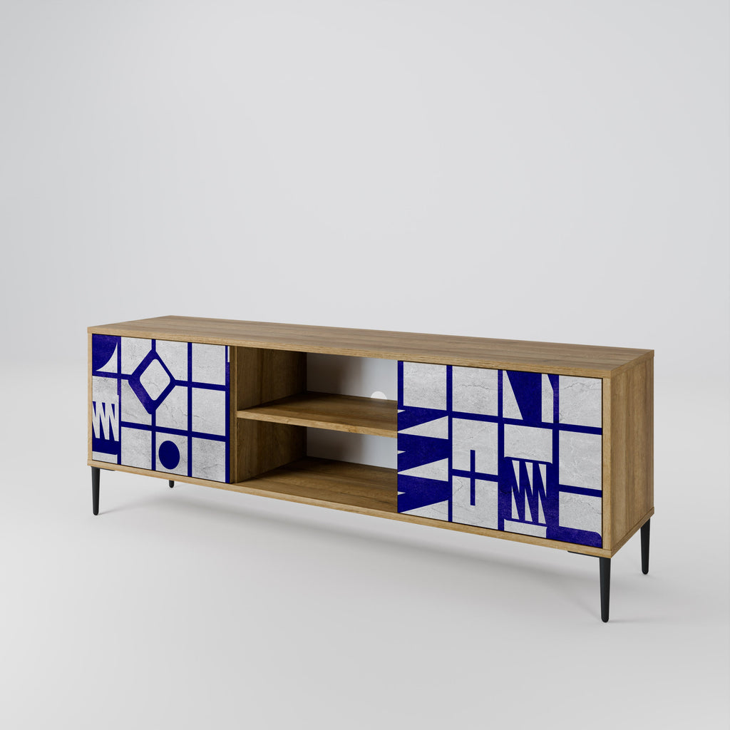 Meuble TV 2 portes effet chêne THE RIGHT PLACES