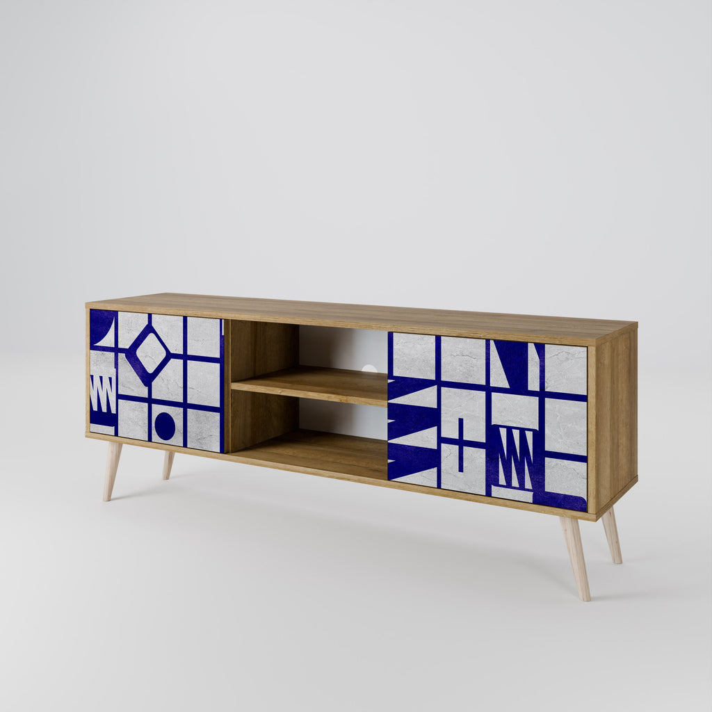 Meuble TV 2 portes effet chêne THE RIGHT PLACES