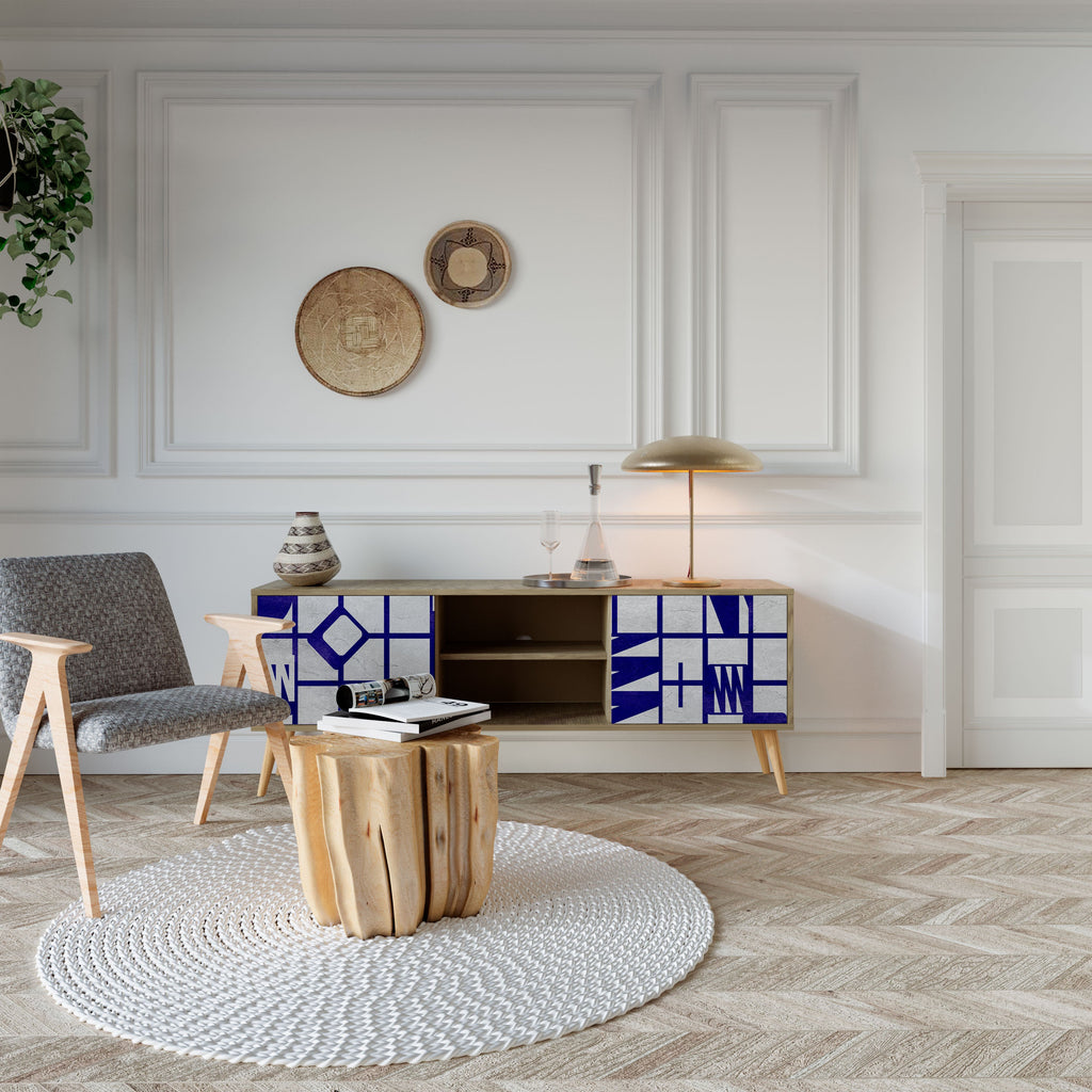 Meuble TV 2 portes effet chêne THE RIGHT PLACES