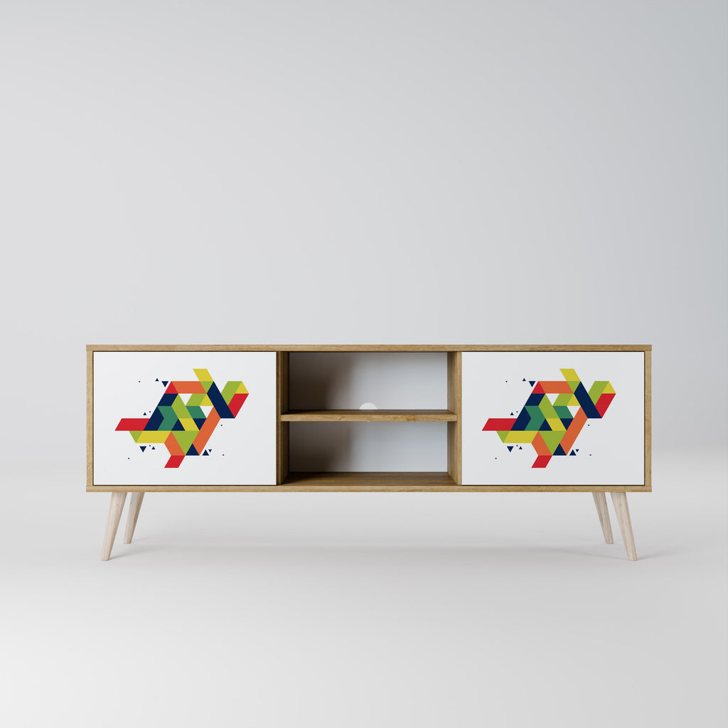 Meuble TV 2 portes FUTURE SIGN effet chêne