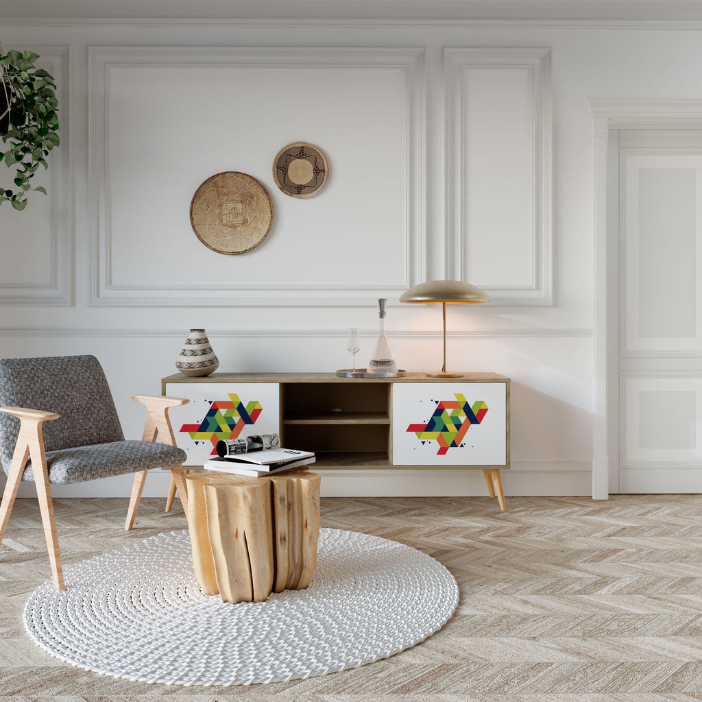 Meuble TV 2 portes FUTURE SIGN effet chêne