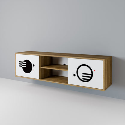 BLACK AND WHITE COMBINATION 2-Door TV Cabinet