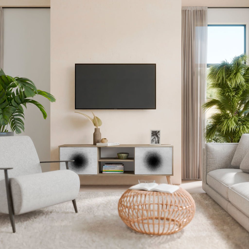 Meuble TV 2 portes BLACK HOLE effet chêne