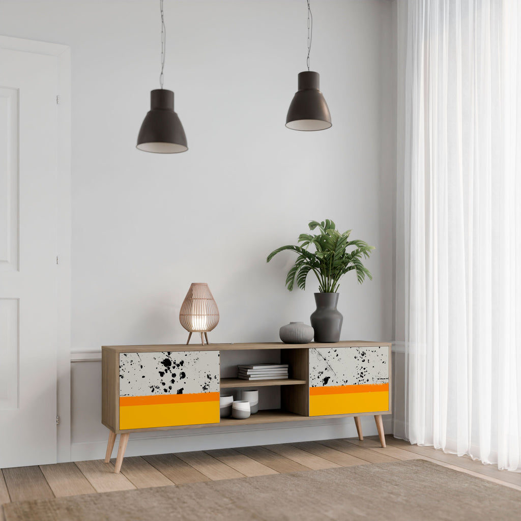 Meuble TV 2 portes DYED BY ORANGE effet chêne