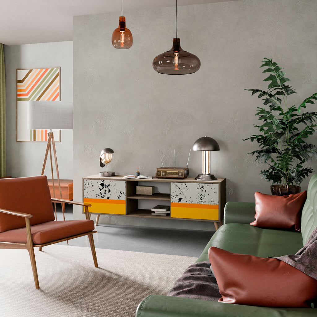 Meuble TV 2 portes DYED BY ORANGE effet chêne