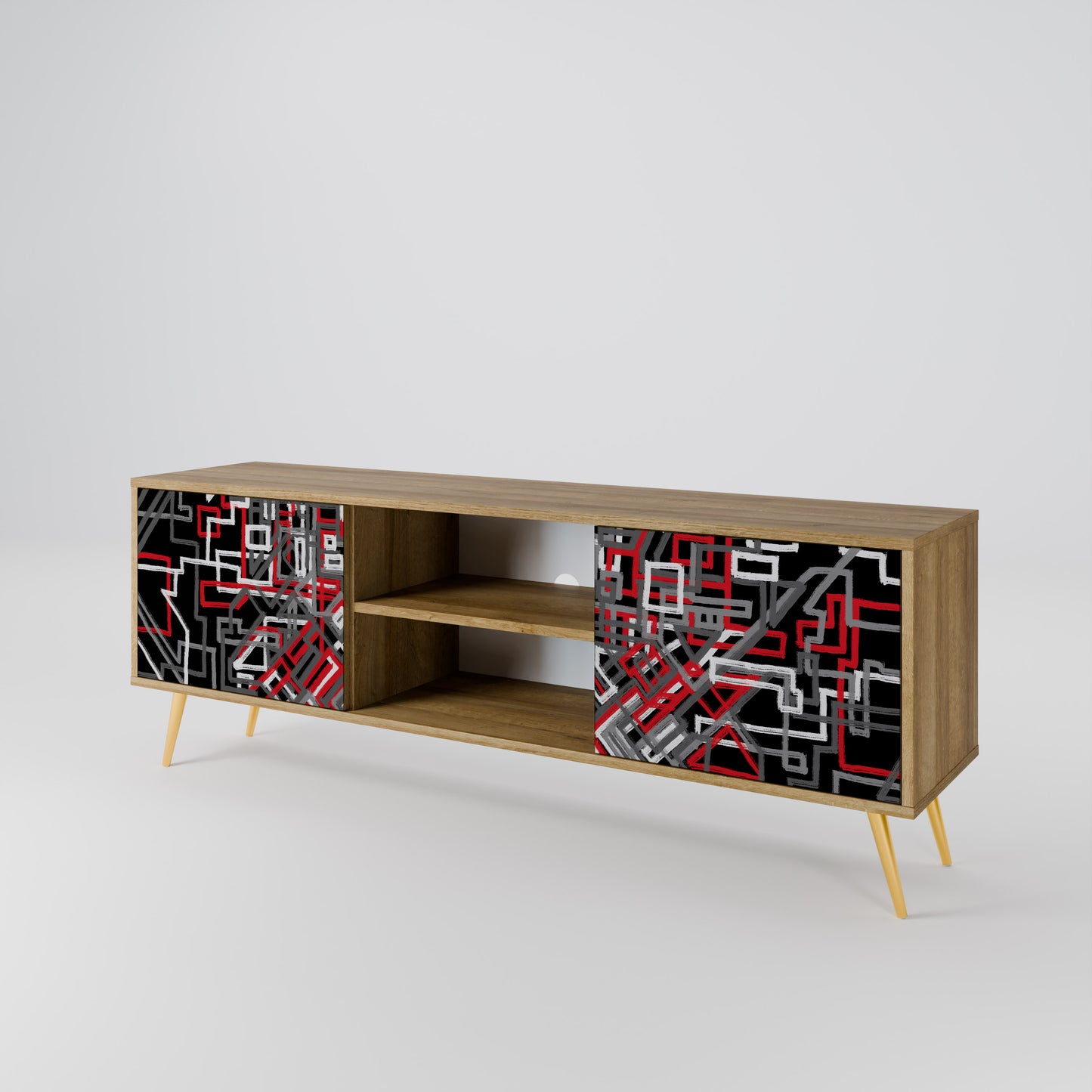 BROKEN LINES 2-Door TV Cabinet