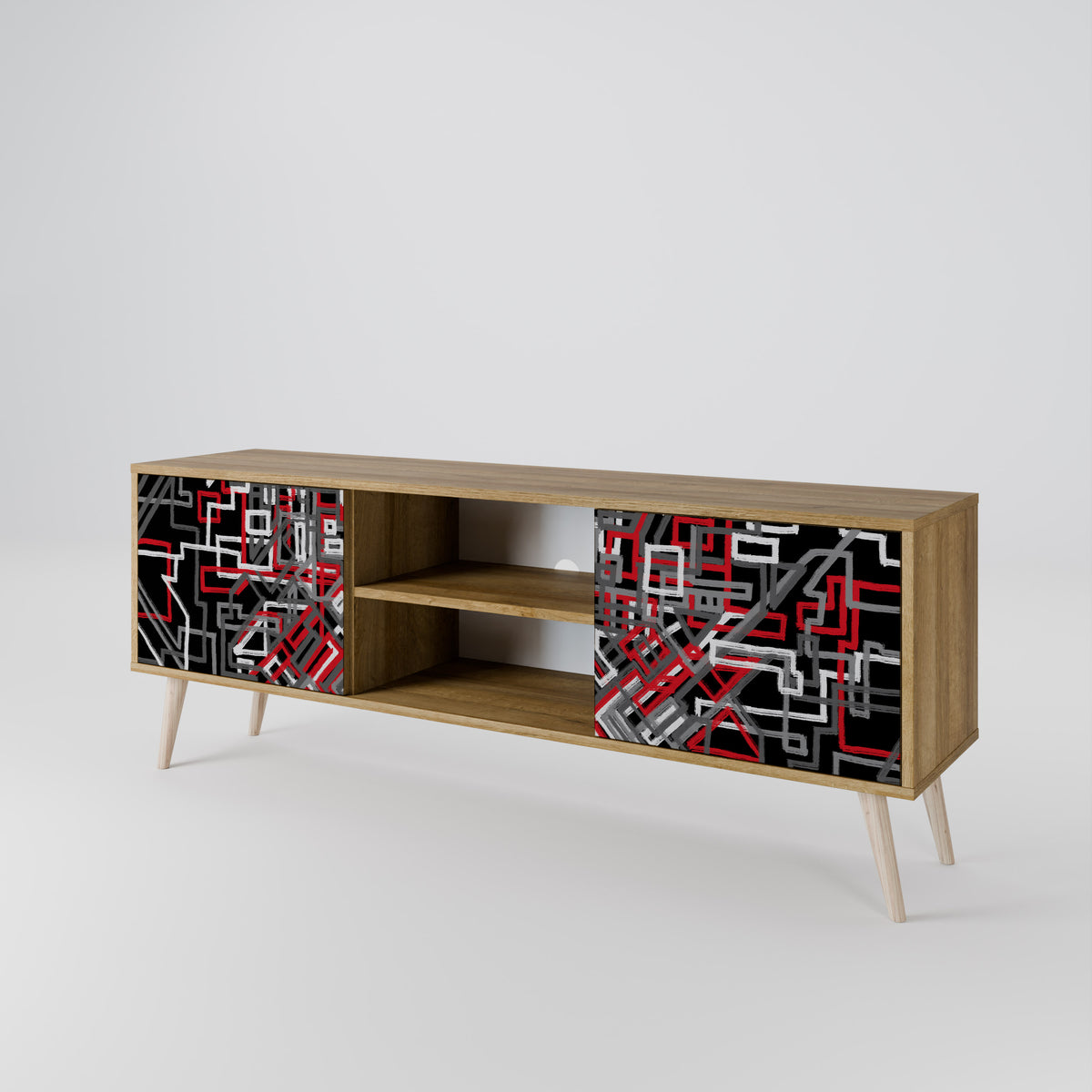 BROKEN LINES 2-Door TV Cabinet
