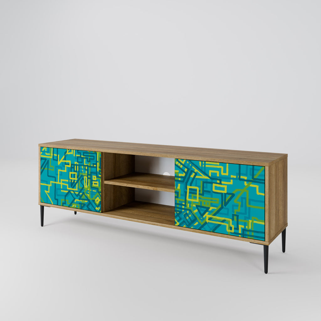 Meuble TV 2 portes effet chêne NOSTALGIC MEMORIES