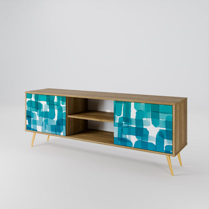 TURQUOISE RECTANGLES 2-Door TV Cabinet