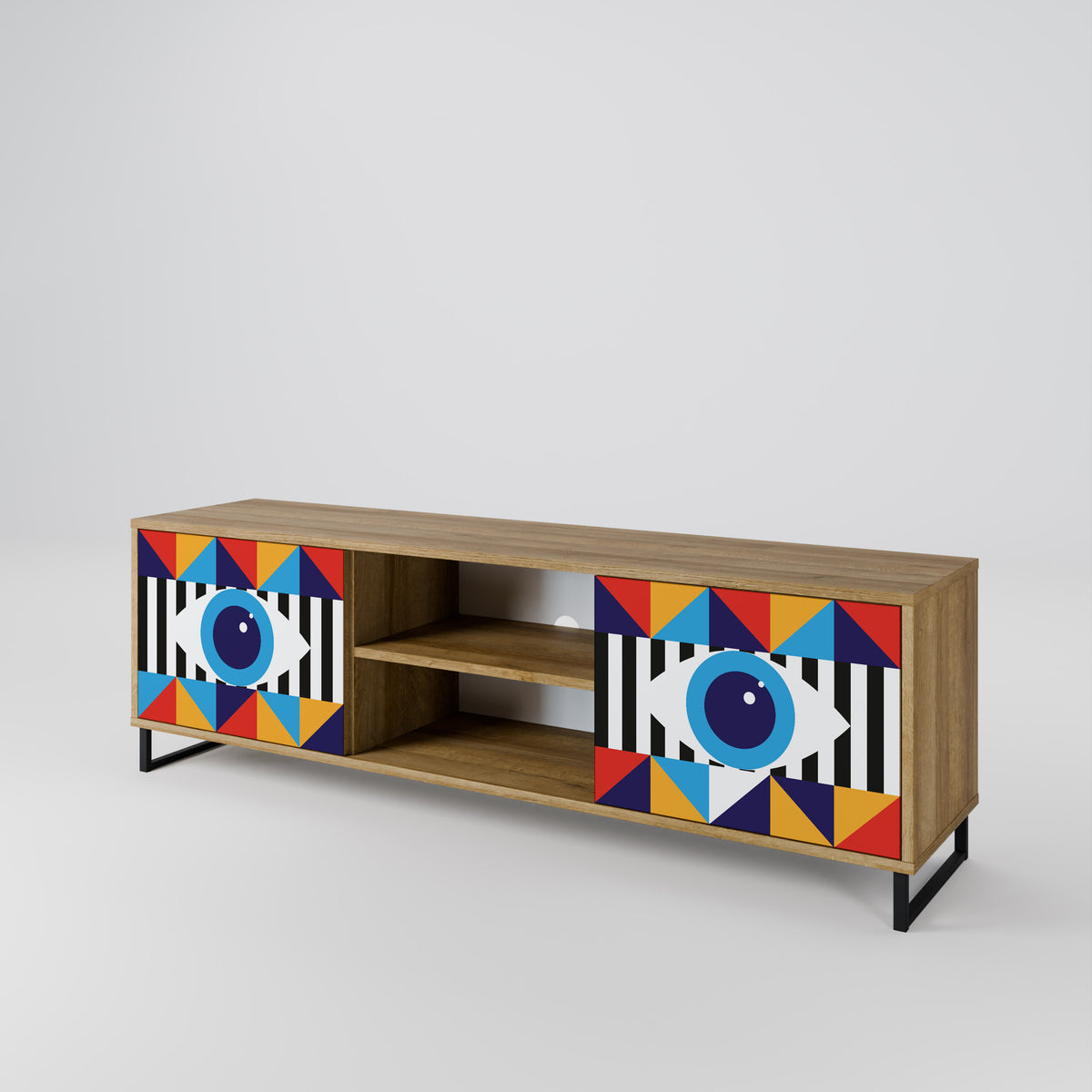 ABSTRACTION AND GEOMETRY 2-Door TV Cabinet