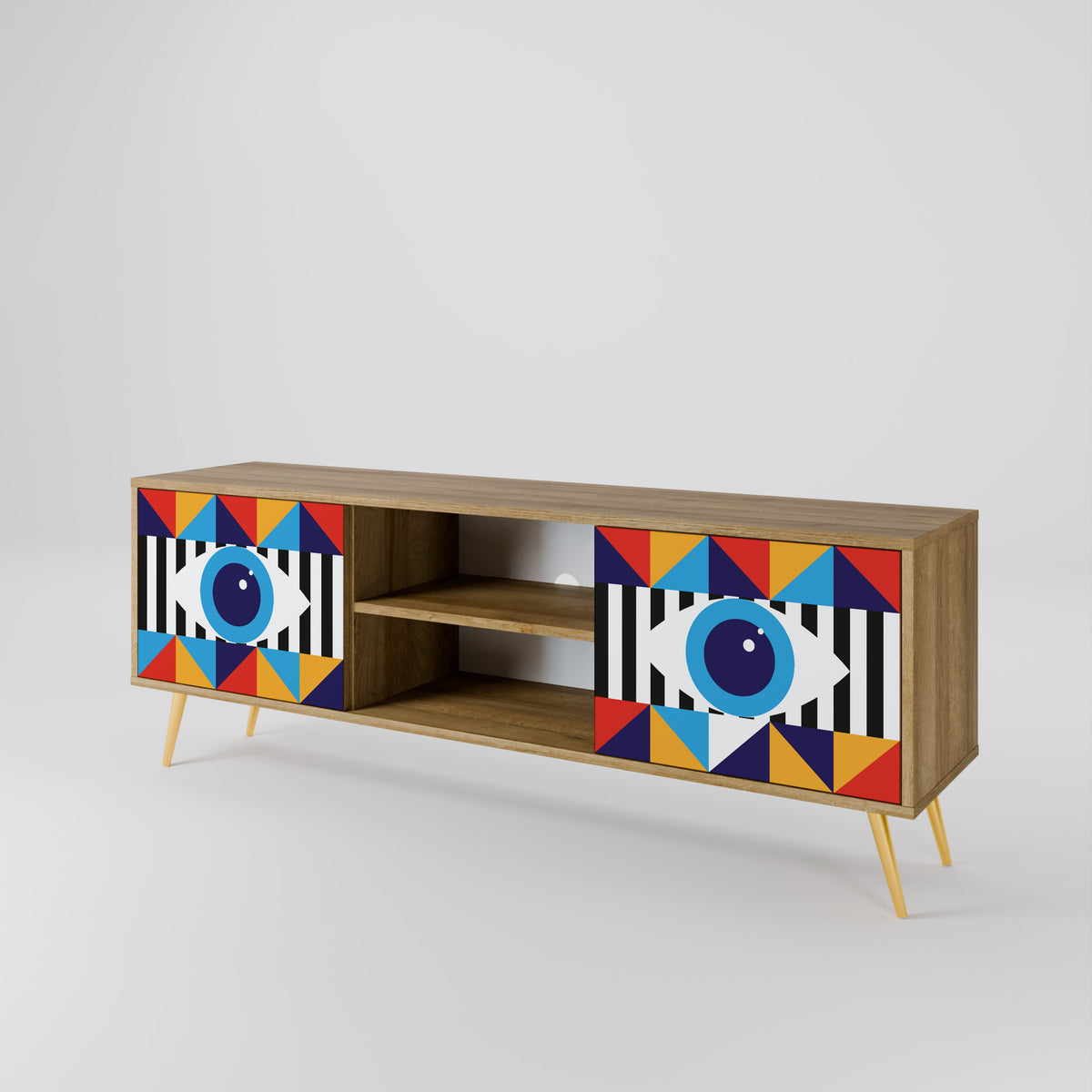 ABSTRACTION AND GEOMETRY 2-Door TV Cabinet