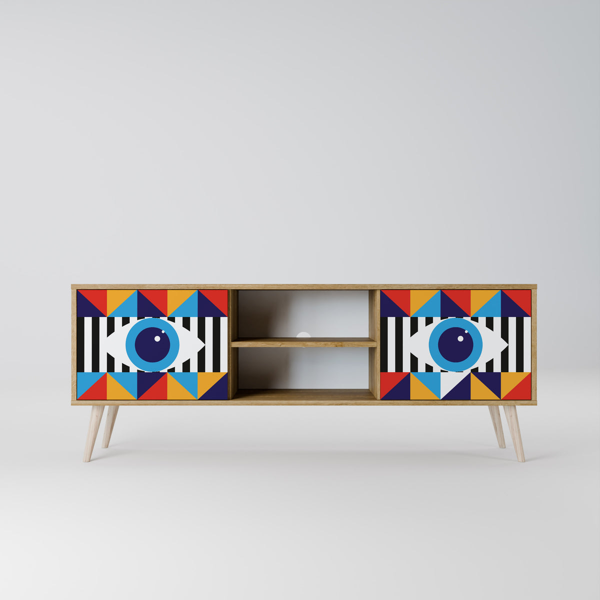 ABSTRACTION AND GEOMETRY 2-Door TV Cabinet