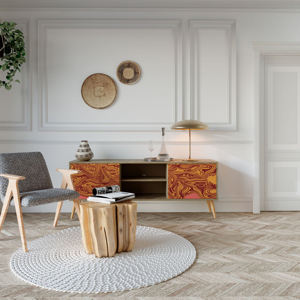 Meuble TV 2 portes FLOATING THOUGHTS effet chêne