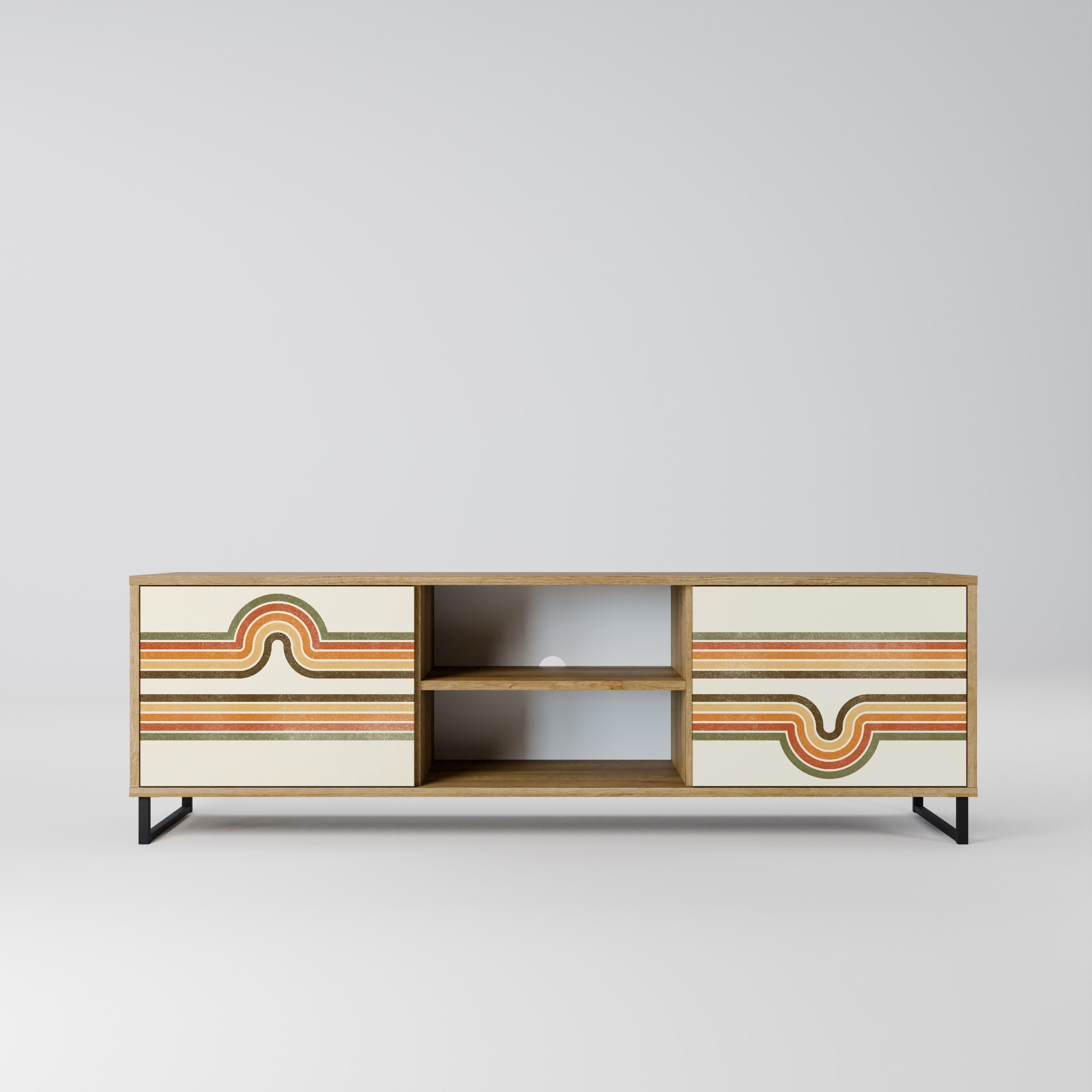 Meuble TV 2 portes EXCEPTIONNEL STREAM effet chêne