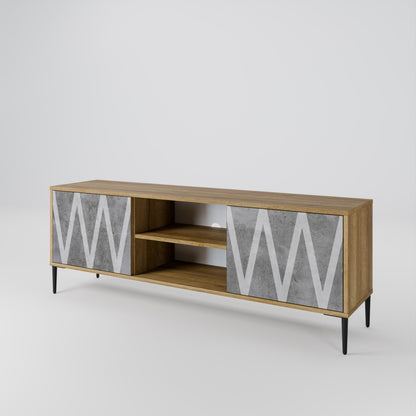 SOLID ZIG ZAG 2-Door TV Cabinet