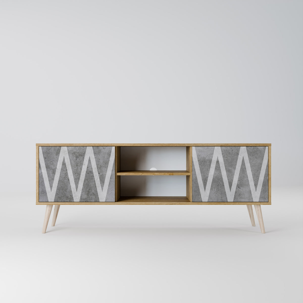 SOLID ZIG ZAG 2-Door TV Cabinet