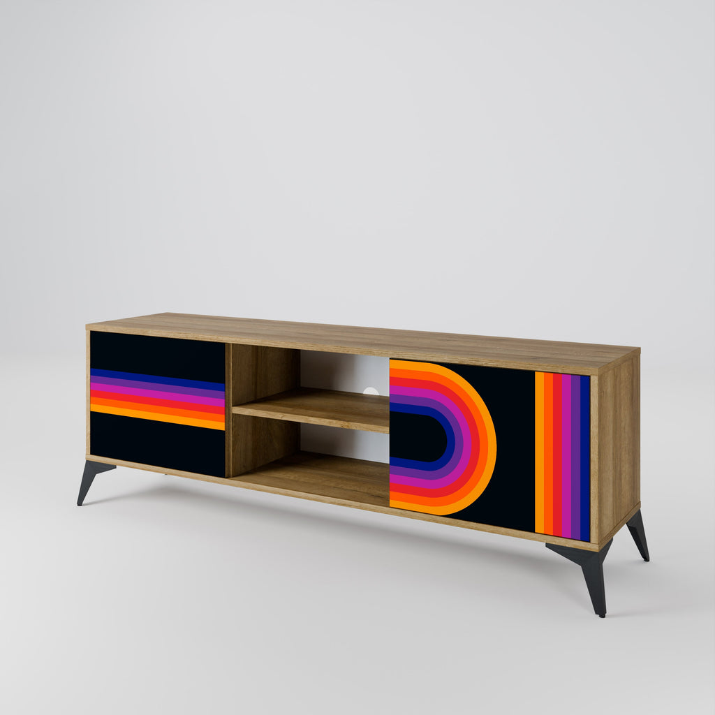 Meuble TV 2 portes BLINDED BY THE LIGHTS effet chêne