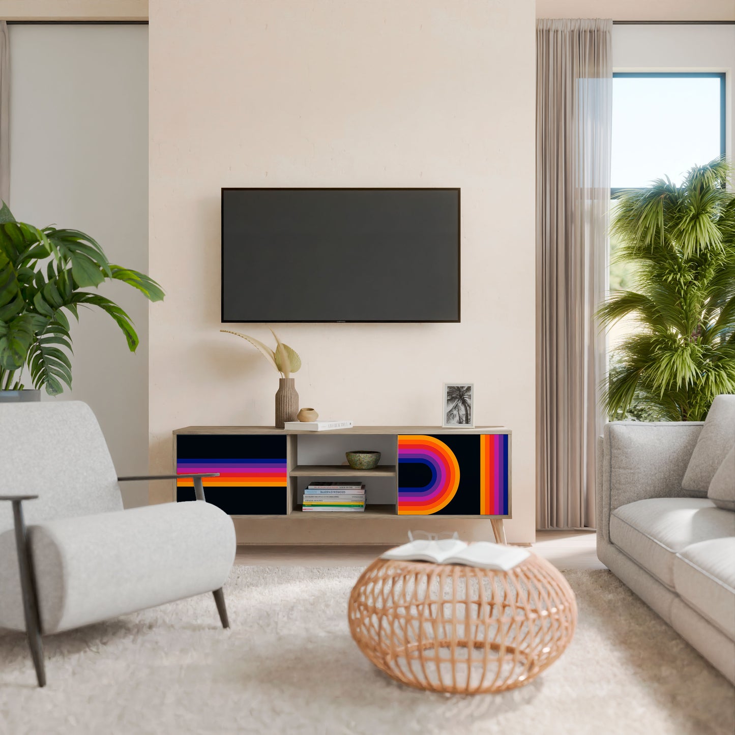 BLINDED BY THE LIGHTS 2-Door TV Cabinet
