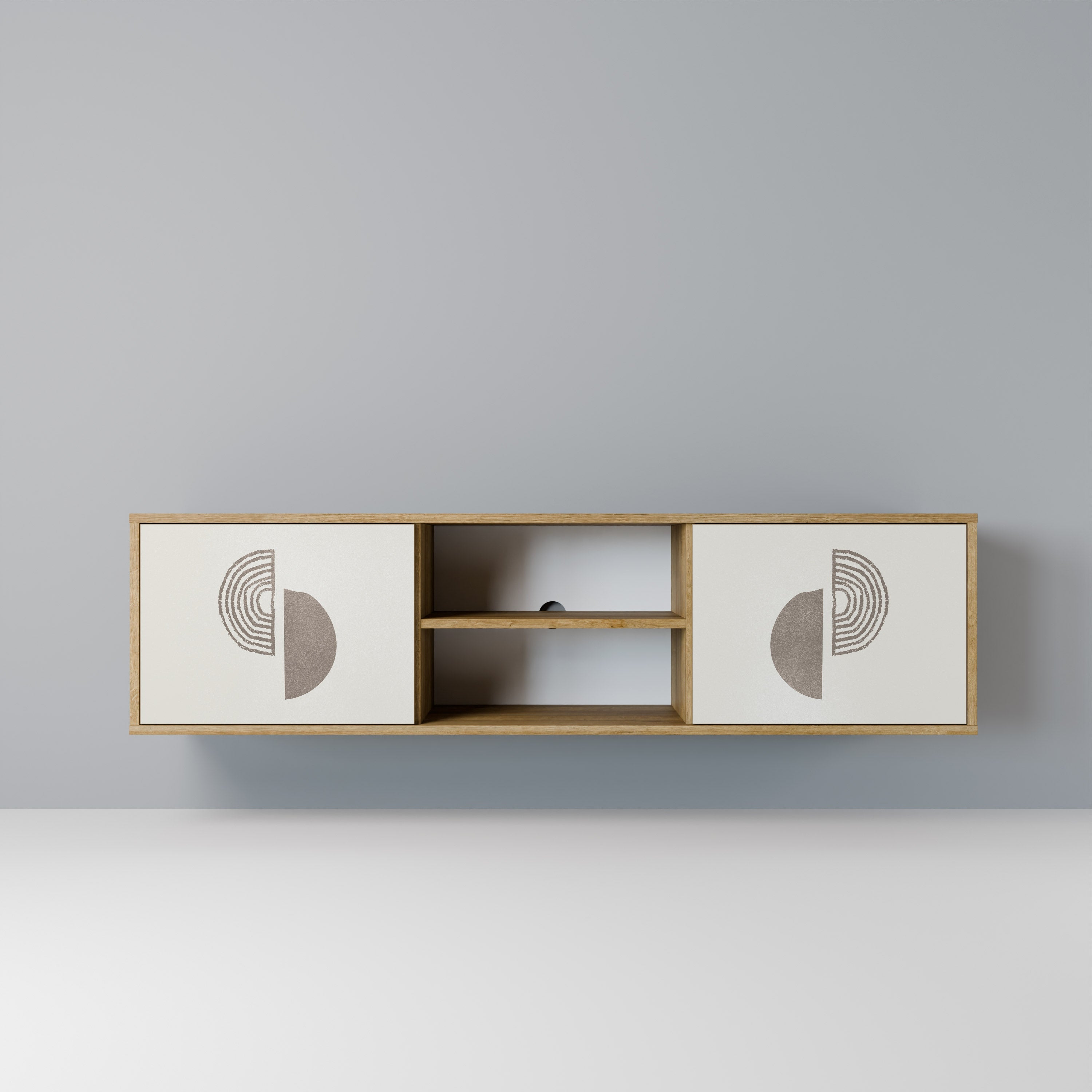 Meuble TV 2 portes HARMONY ESSENCE effet chêne