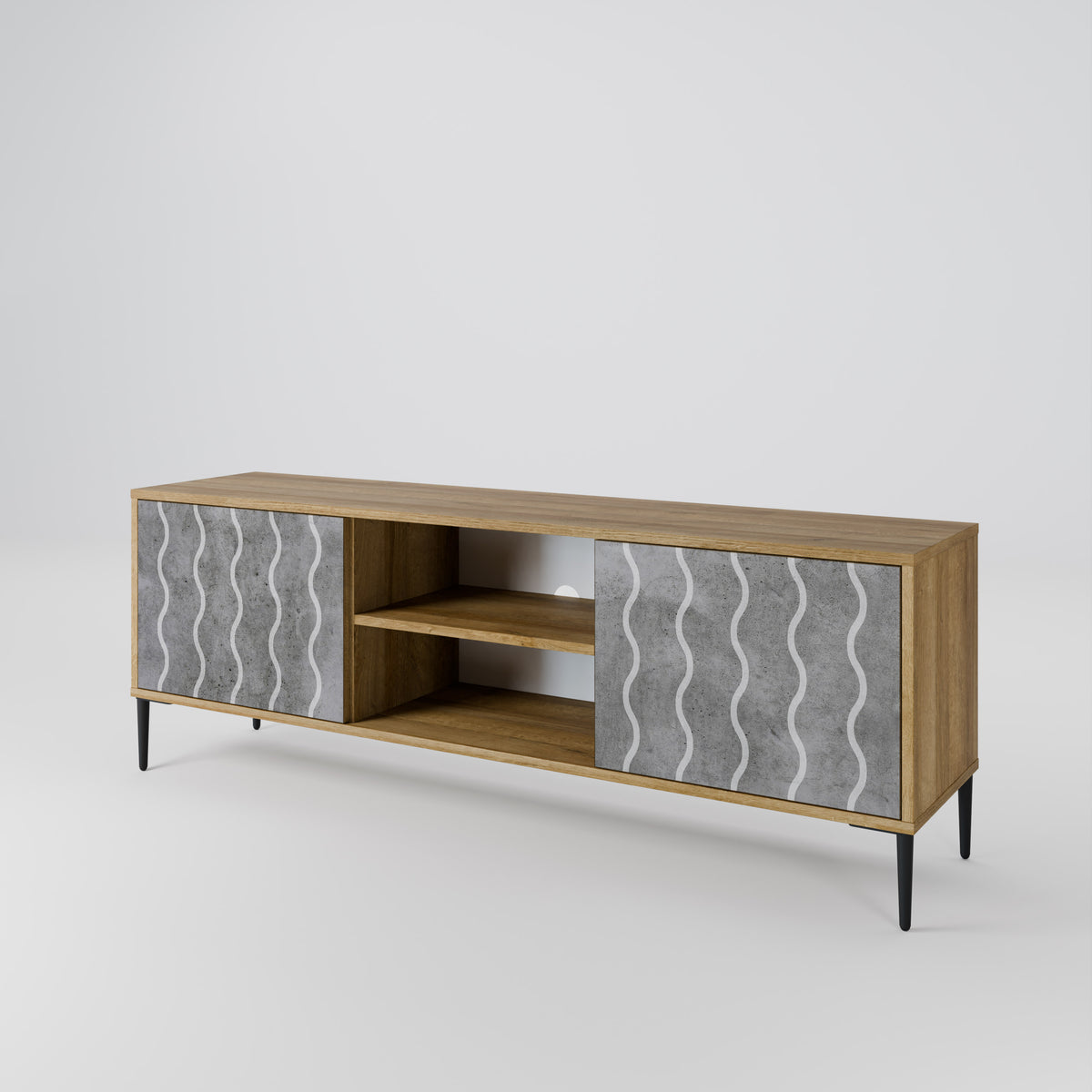 WAVES OF CONCRETE 2-Door TV Cabinet